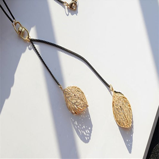 Leaf Tassel Long Necklace Women New Fashion Jewelry Black Necklaces & Pendants