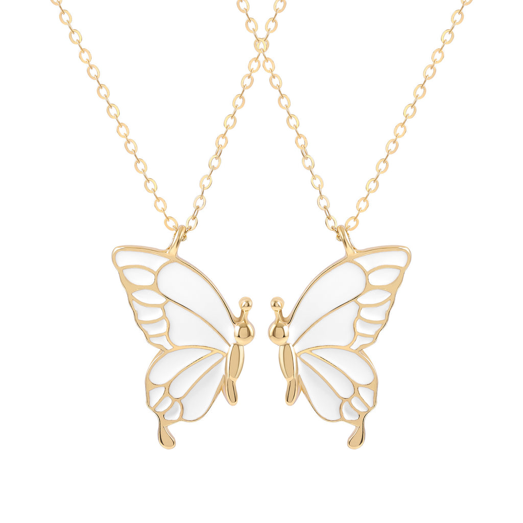 A Pair Of Detachable Butterfly Couple Necklaces