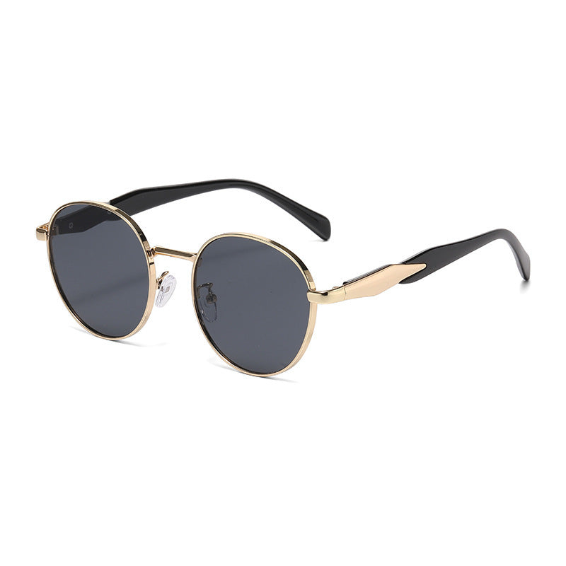 Metal Round Frame Sun Glasses UV Protection For Women