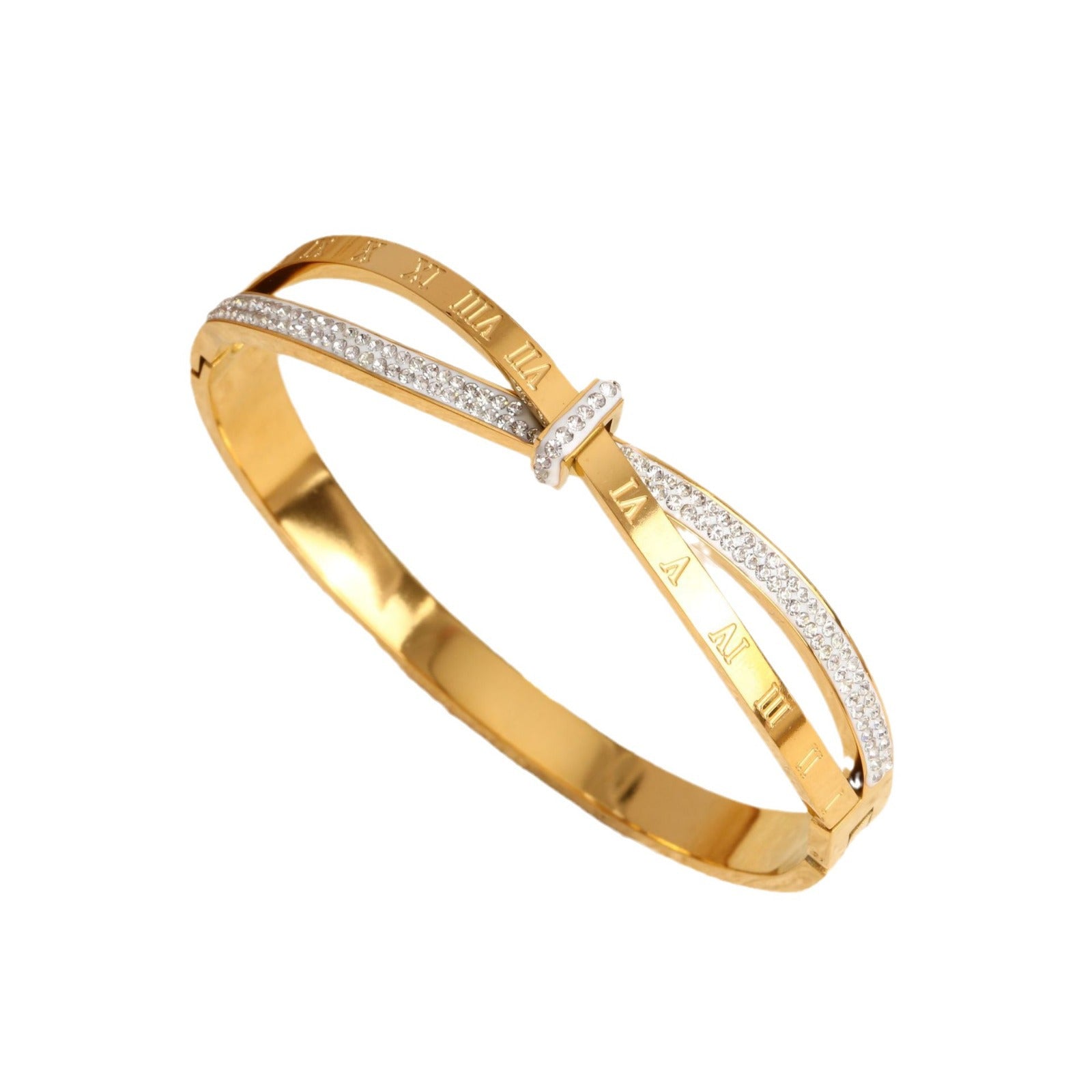 European And American Trendy Titanium Steel Fade-proof Roman Numeral Couple Bracelets For Men And Women