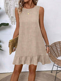 Summer Ruffle Dress Fashion Loose Sleeveless Straight Beach Dresses For Women