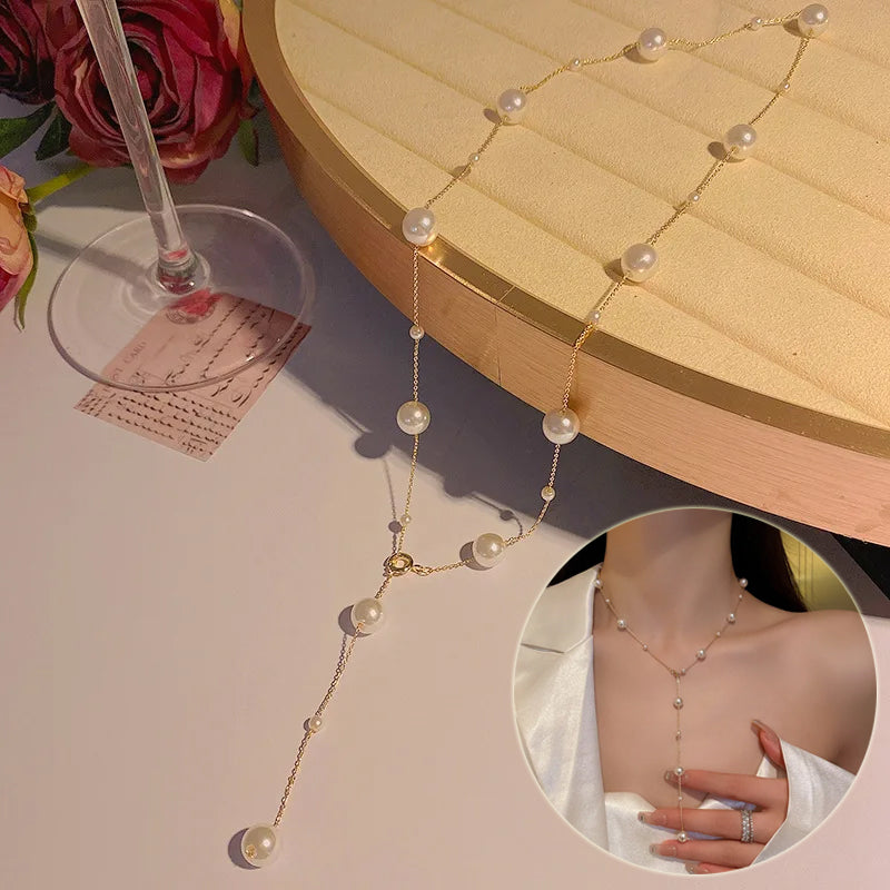 Trendy Pearl Necklace For Women Fashion Starry Pearl Choker Necklaces Fashion Jewelry Girl Gifts