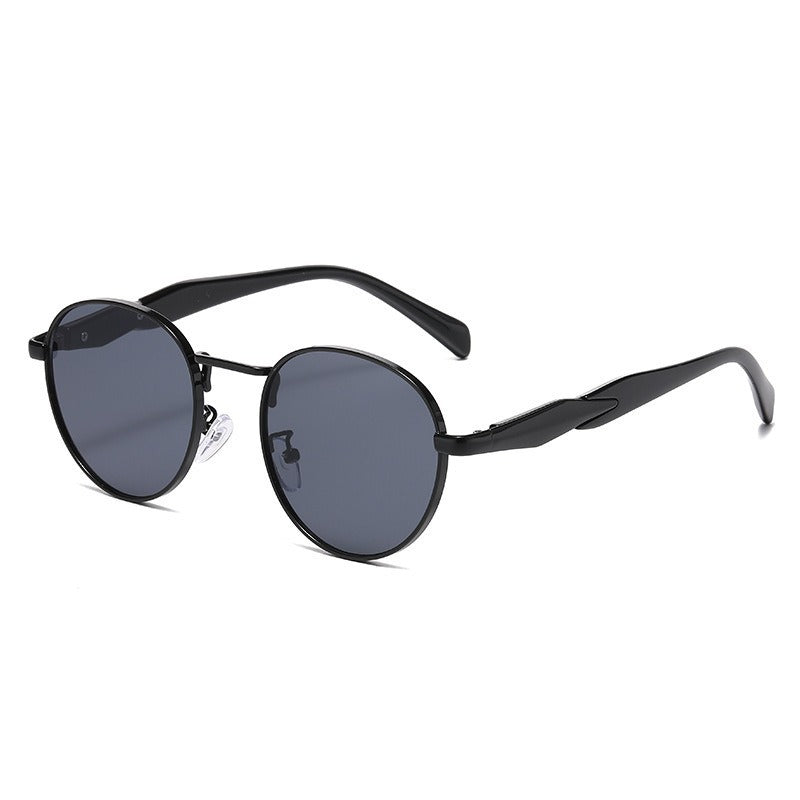 Metal Round Frame Sun Glasses UV Protection For Women